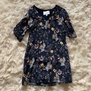 Silk floral shift dress